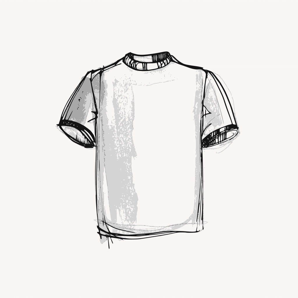 T-shirt drawing, vintage fashion sketch